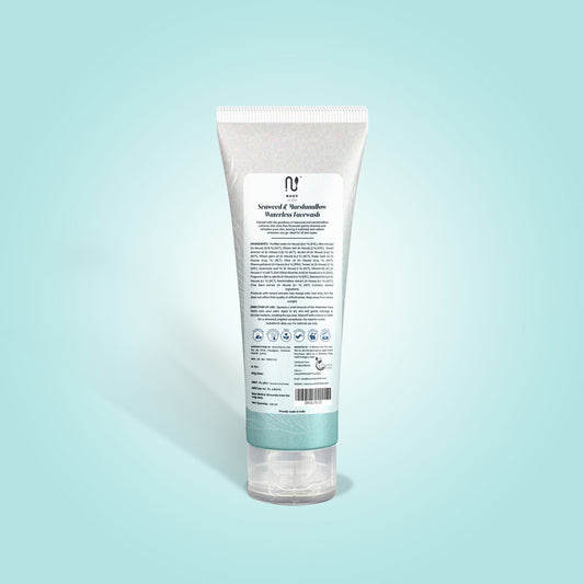 seaweed and marshmallow waterless face wash product back side