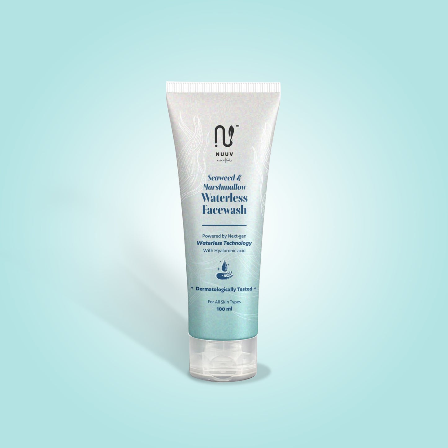 seaweed and marshmallow waterless face wash product front side