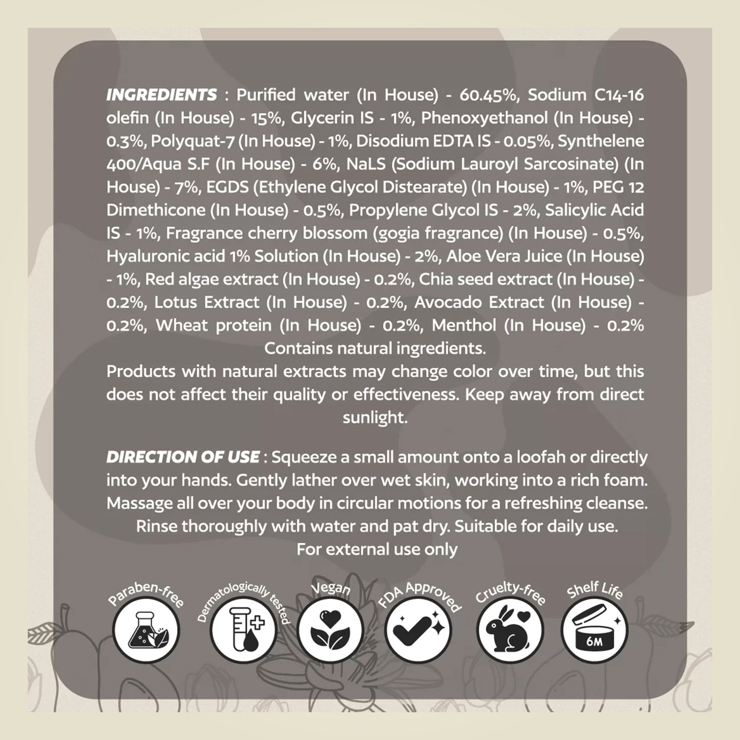 moisturizing body wash ingredients