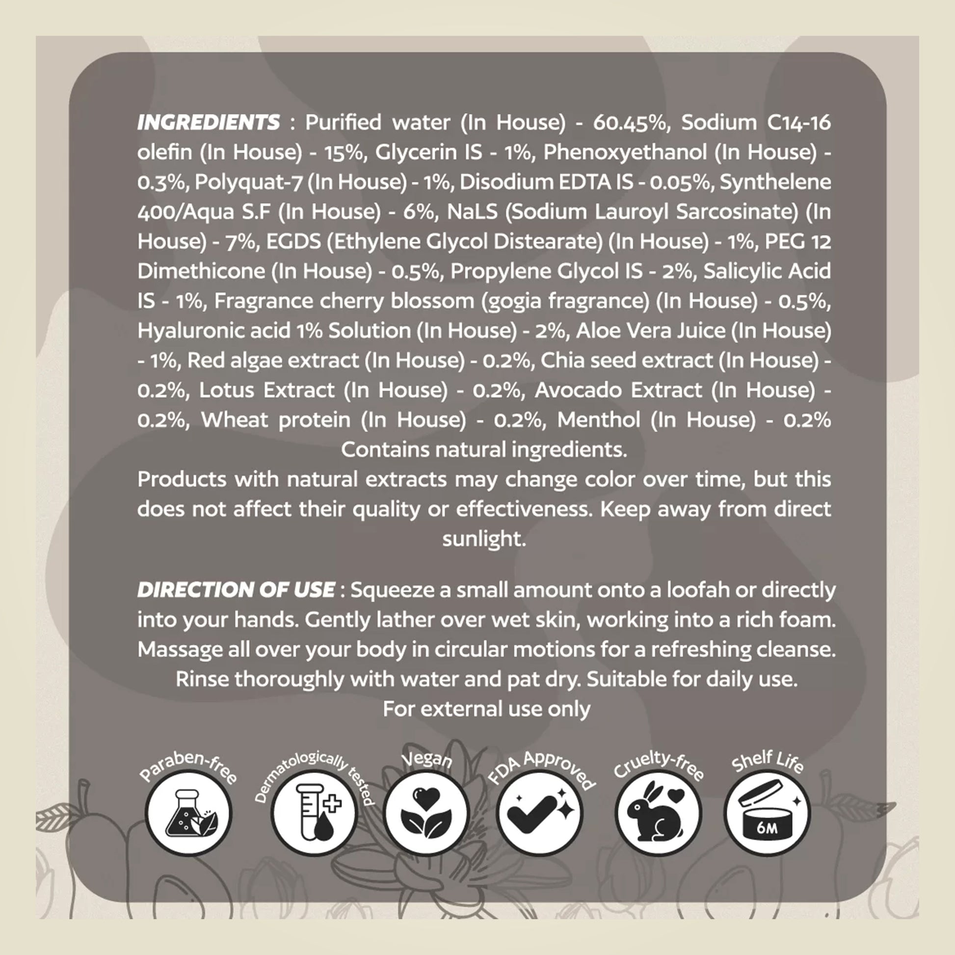 moisturizing body wash ingredients