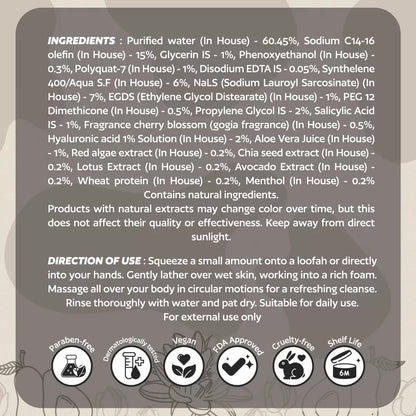 moisturizing body wash ingredient