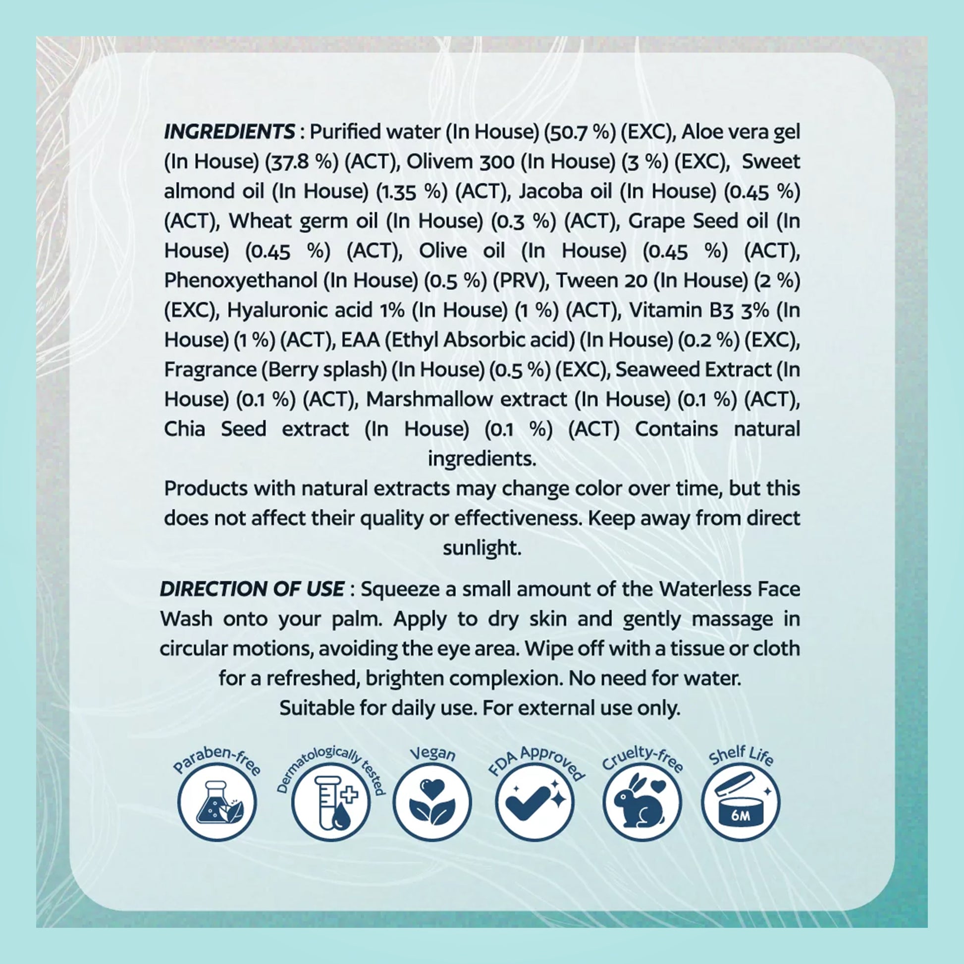 seaweed and marshmallow waterless face wash benefits