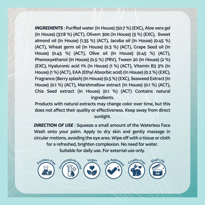 seaweed and marshmallow waterless face wash benefits